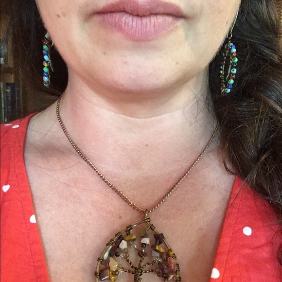 Handmade Tigers eye tree of life Necklace - Picture 3 of 3